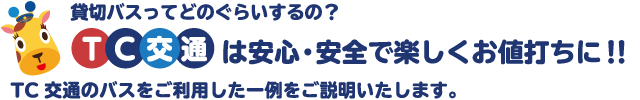 貸切バスってどのぐらいするの?TC交通は安心・安全で楽しくお値打ちに